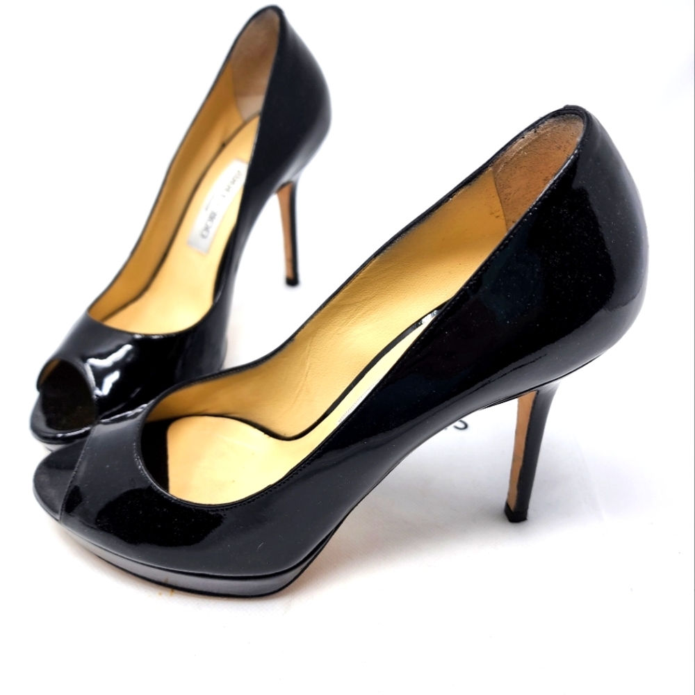 Jimmy Choo Black Leather Pumps 38